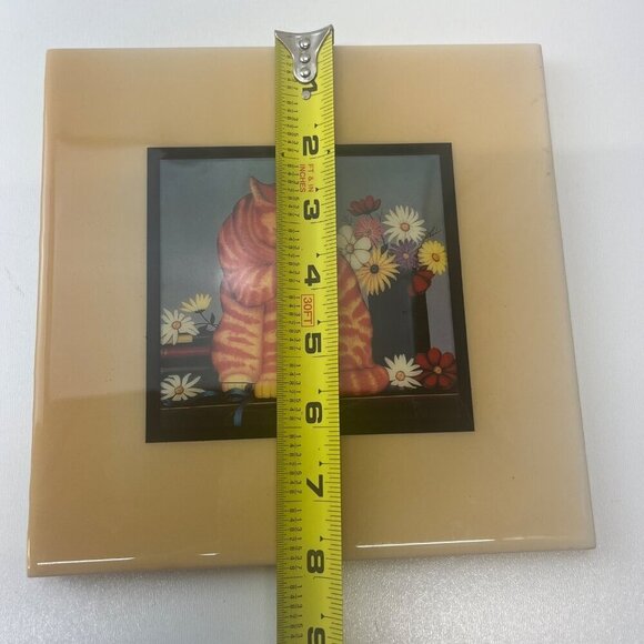 Cat Art Deco Tile Wall Hanging Grander Images USA Made Table Top Art - Picture 9 of 10